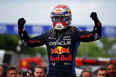 Max Verstappen celebrates 